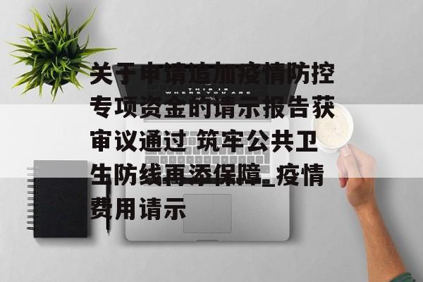 关于申请追加疫情防控专项资金的请示报告获审议通过 筑牢公共卫生防线再添保障_疫情费用请示